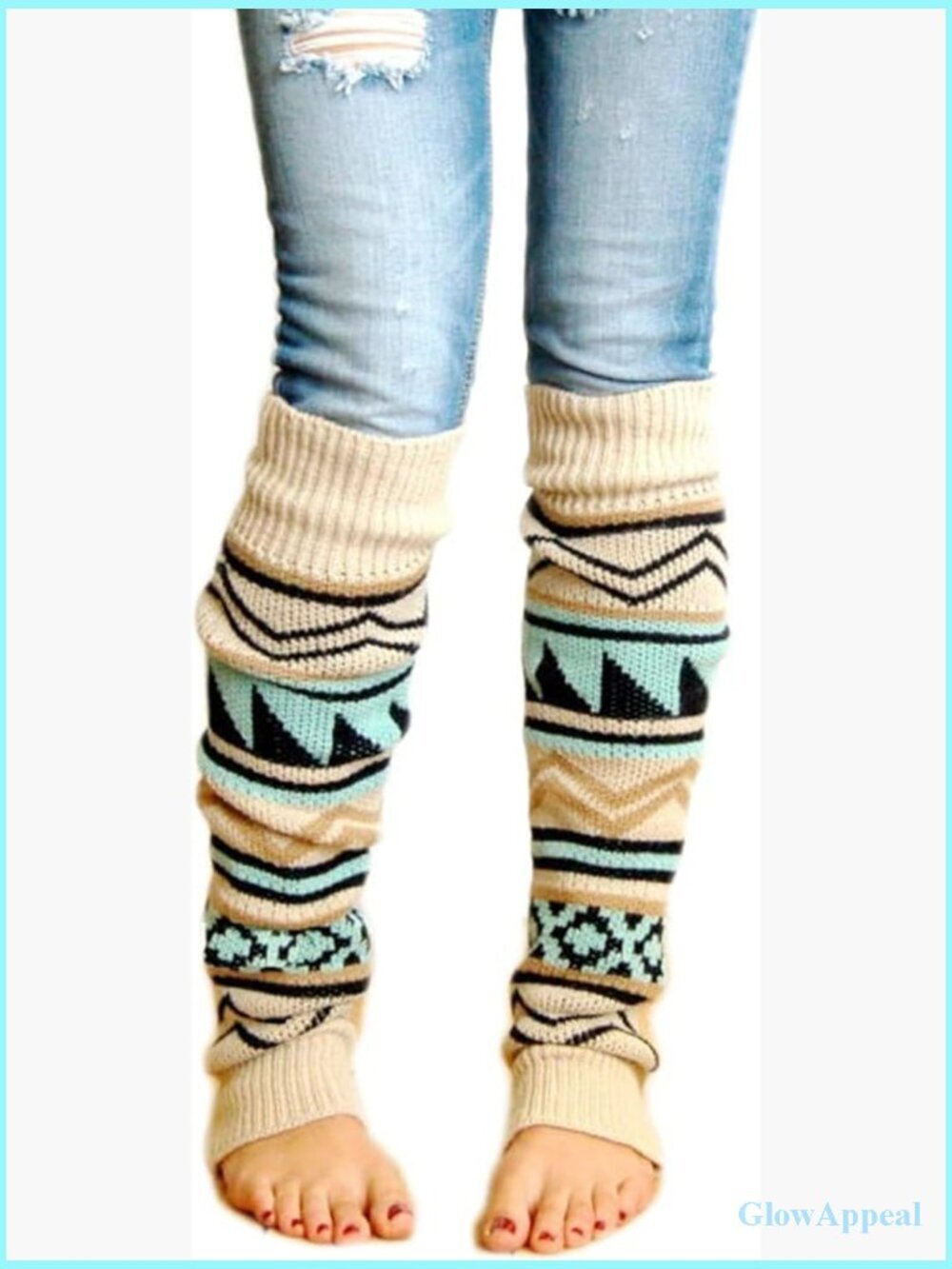 2 Pairs Knitted Leg Warmers for Women - Boot Socks Yoga Dance